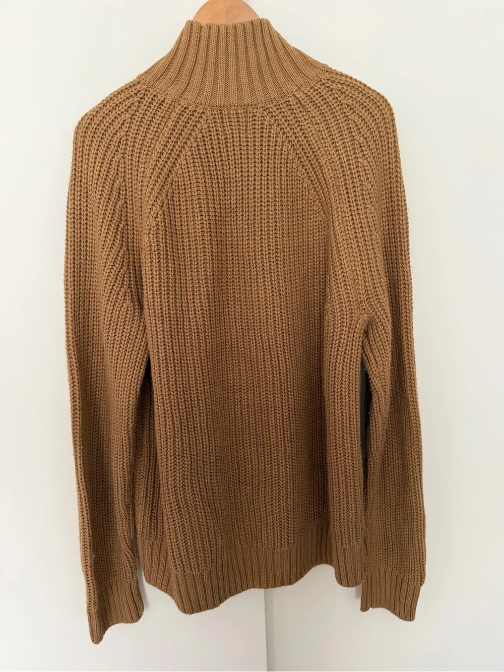 H&M Chunky Knit Turtleneck Sweater Oversized Camel Brown Tan Size XL